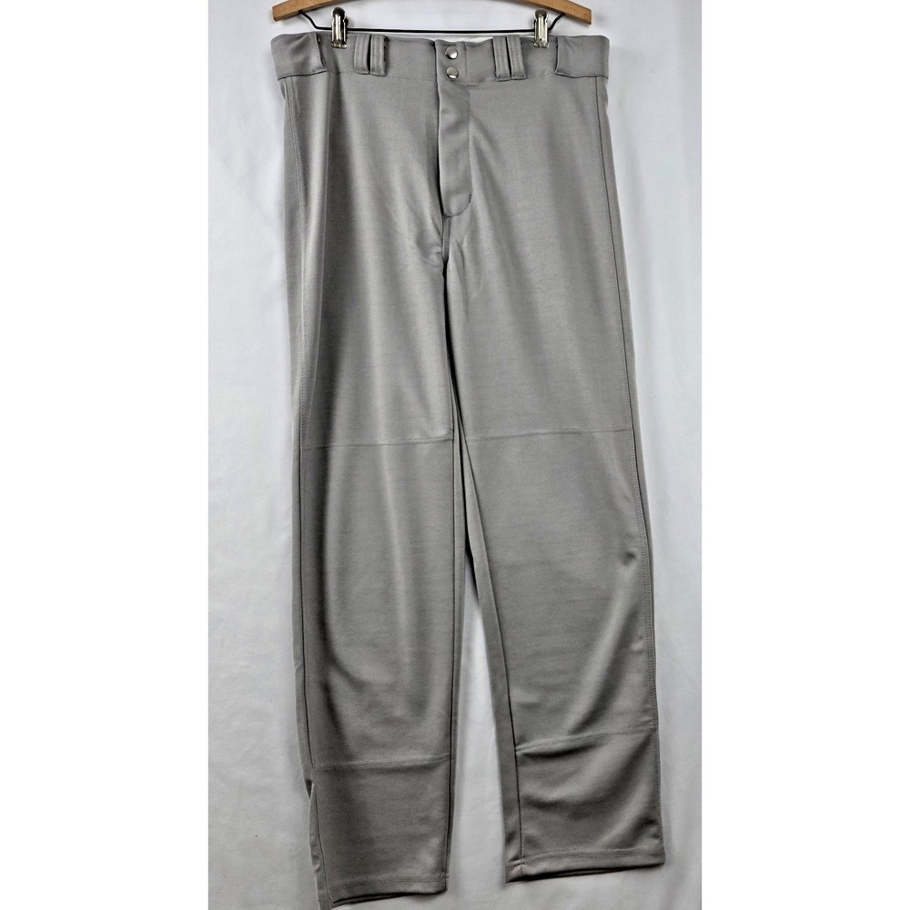 Epic Men's Baseball Softball Pants Gray Open Bottom Belted Adult 34x30 VGUC